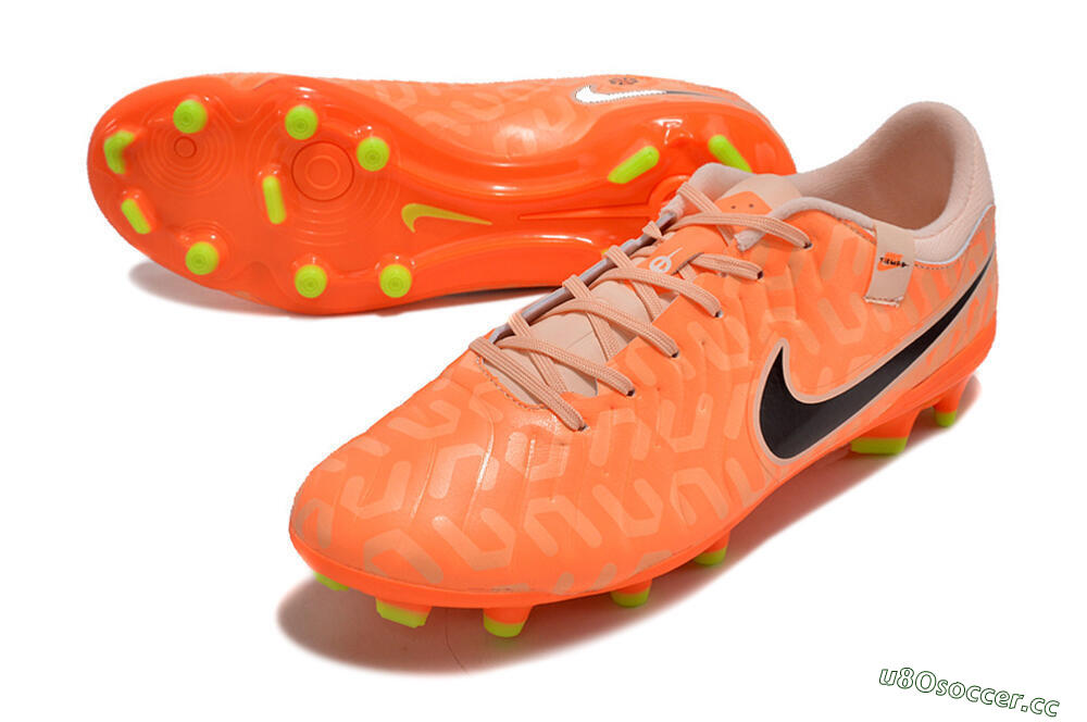 Men's Nike Tiempo Legend 10 Academy FG Firm Ground Low-Tops Football Boots - Pink/Black/Orange 3