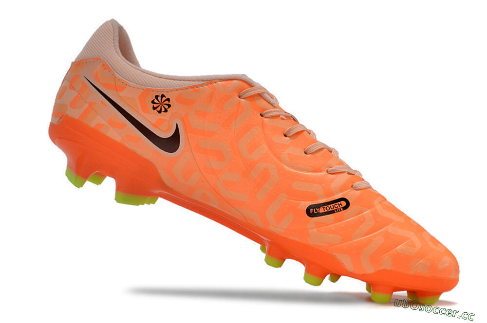 Men's Nike Tiempo Legend 10 Academy FG Firm Ground Low-Tops Football Boots - Pink/Black/Orange 4