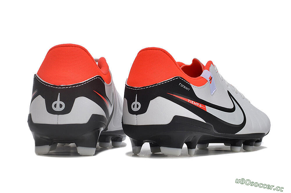 Men's Nike Tiempo Legend 10 Academy FG Firm Ground Low-Tops Football Boots - White/Black/Red 6