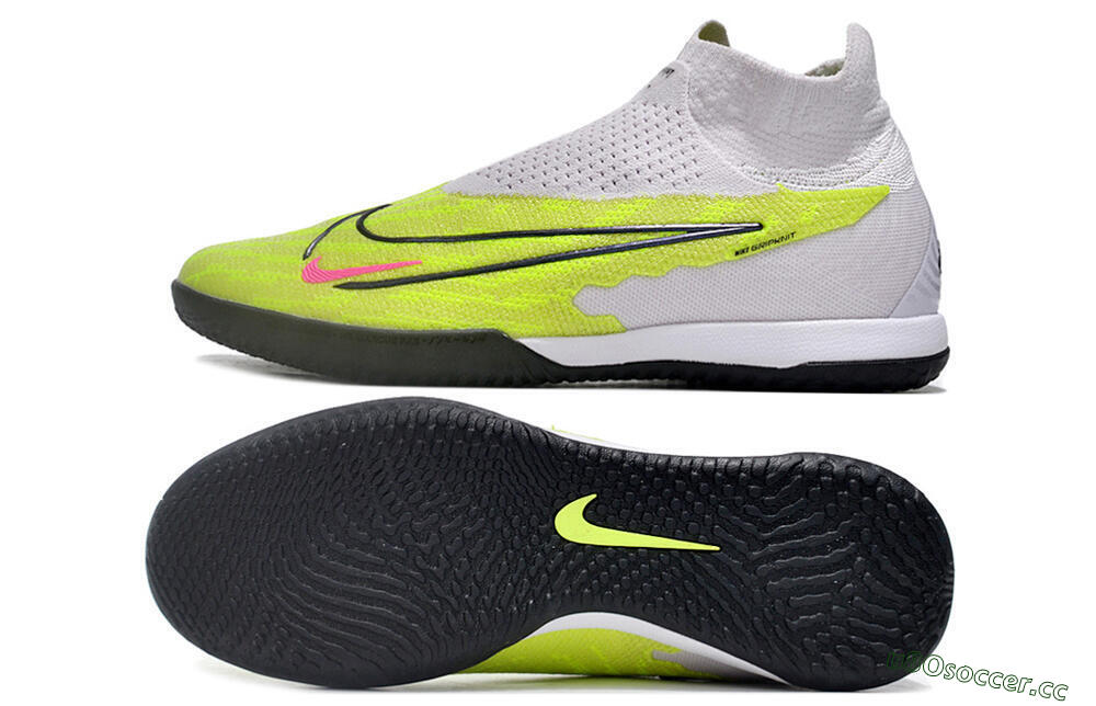 Men's Nike Phantom GX Elite DF IC Indoor & Futsal High-Tops Football Shoes - Yellow/Grey/Red/Black 1