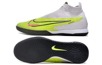 Men's Nike Phantom GX Elite DF IC Indoor & Futsal High-Tops Football Shoes - Yellow/Grey/Red/Black