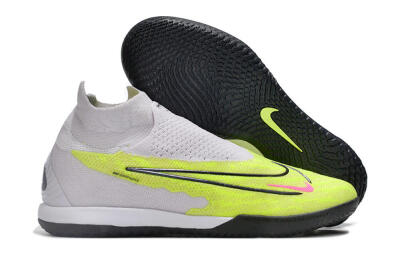 Men's Nike Phantom GX Elite DF IC Indoor & Futsal High-Tops Football Shoes - Yellow/Grey/Red/Black
