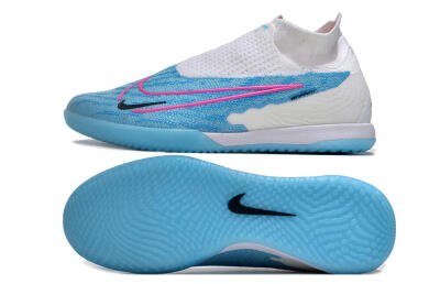 Men's Nike Phantom GX Elite DF IC Indoor & Futsal High-Tops Football Shoes - Blue/White/Pink