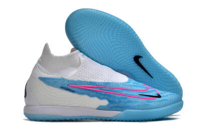 Men's Nike Phantom GX Elite DF IC Indoor & Futsal High-Tops Football Shoes - Blue/White/Pink
