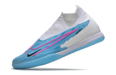 Men's Nike Phantom GX Elite DF IC Indoor & Futsal High-Tops Football Shoes - Blue/White/Pink