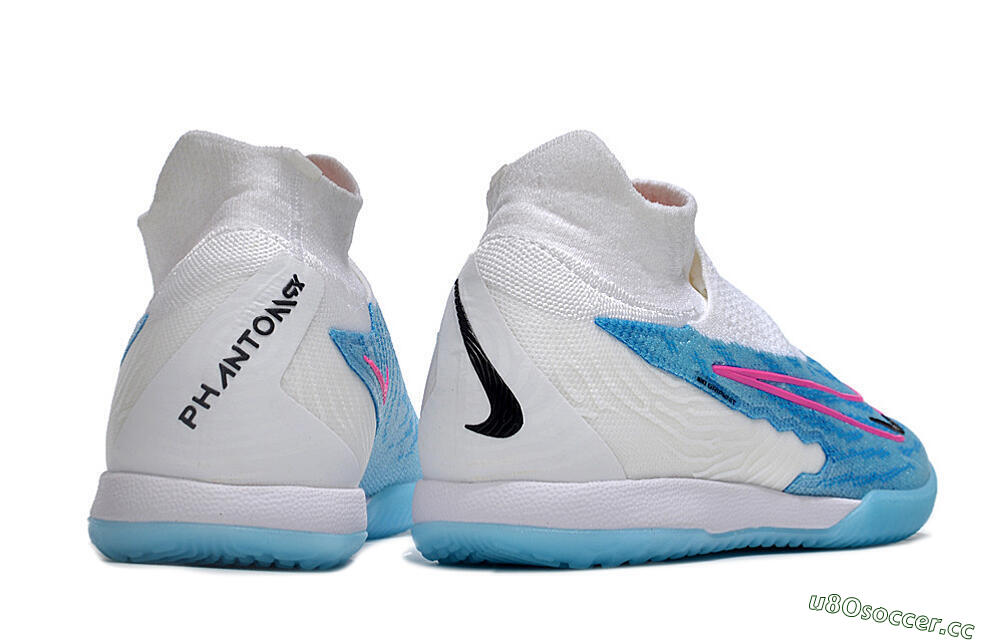 Men's Nike Phantom GX Elite DF IC Indoor & Futsal High-Tops Football Shoes - Blue/White/Pink 6