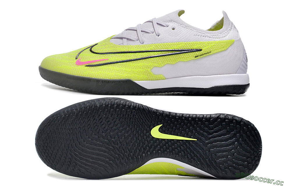 Men's Nike Phantom GX Elite IC Indoor & Futsal Low-Tops Football Shoes - Yellow/Grey/Red/Black 1