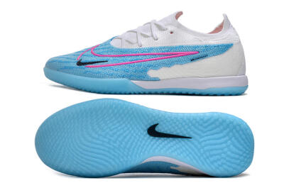 Men's Nike Phantom GX Elite IC Indoor & Futsal Low-Tops Football Shoes - Blue/White/Pink