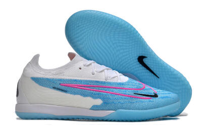 Men's Nike Phantom GX Elite IC Indoor & Futsal Low-Tops Football Shoes - Blue/White/Pink