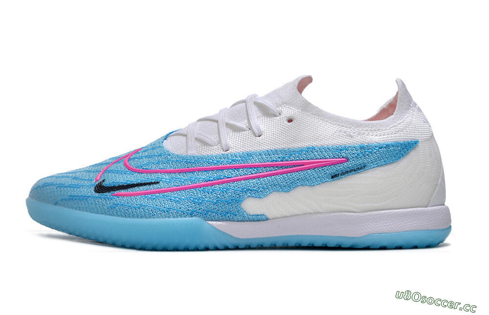 Men's Nike Phantom GX Elite IC Indoor & Futsal Low-Tops Football Shoes - Blue/White/Pink 0