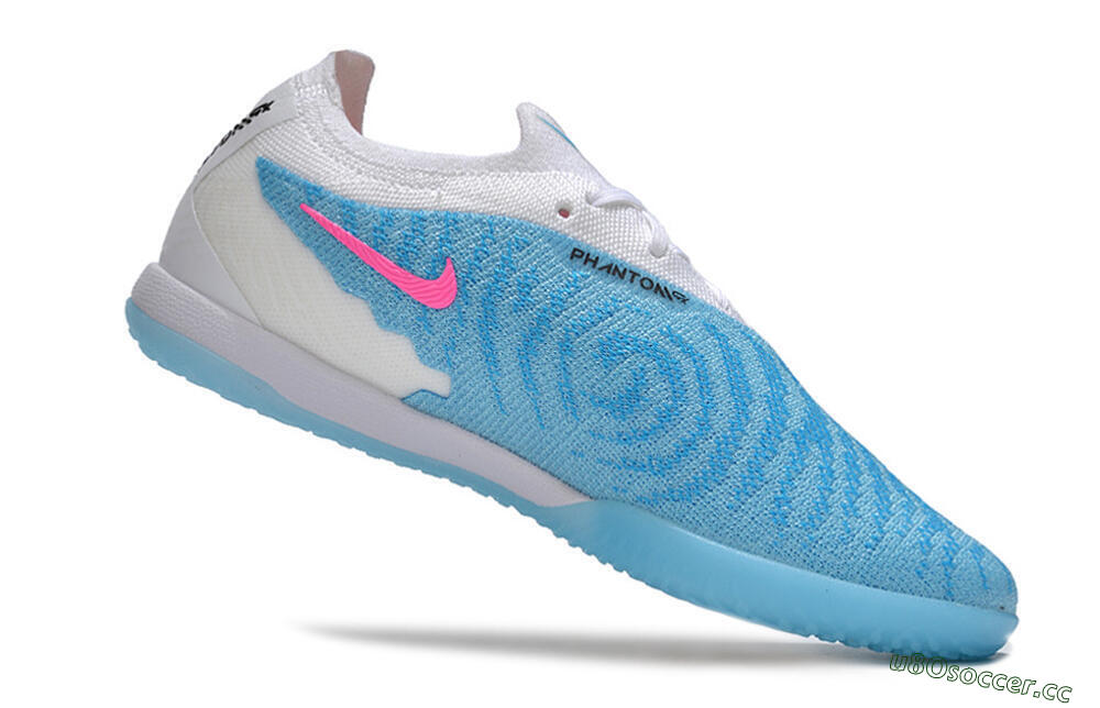 Men's Nike Phantom GX Elite IC Indoor & Futsal Low-Tops Football Shoes - Blue/White/Pink 4