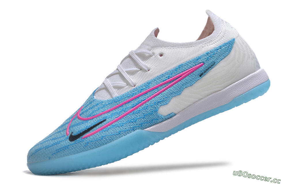 Men's Nike Phantom GX Elite IC Indoor & Futsal Low-Tops Football Shoes - Blue/White/Pink 5