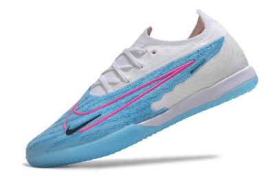 Men's Nike Phantom GX Elite IC Indoor & Futsal Low-Tops Football Shoes - Blue/White/Pink