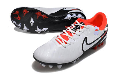 Men's Nike Tiempo Legend 10 Academy AG Artificial Grass Low-Tops Football Boots - White/Black/Red