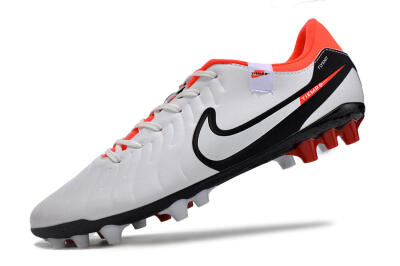 Men's Nike Tiempo Legend 10 Academy AG Artificial Grass Low-Tops Football Boots - White/Black/Red