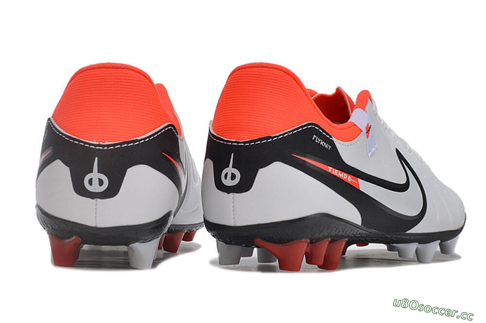 Men's Nike Tiempo Legend 10 Academy AG Artificial Grass Low-Tops Football Boots - White/Black/Red 6