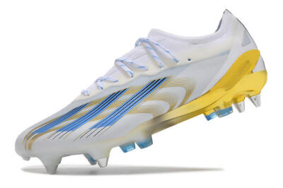 Men's Adidas X Crazyfast.1 SG Soft Ground Low-Tops Football Boots - White/Blue/Gold