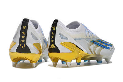 Men's Adidas X Crazyfast.1 SG Soft Ground Low-Tops Football Boots - White/Blue/Gold