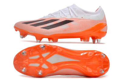Men's Adidas X Crazyfast.1 SG Soft Ground Low-Tops Football Boots - White/Orange/Black