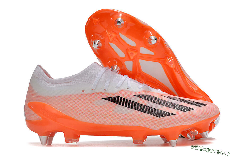 Men's Adidas X Crazyfast.1 SG Soft Ground Low-Tops Football Boots - White/Orange/Black 2