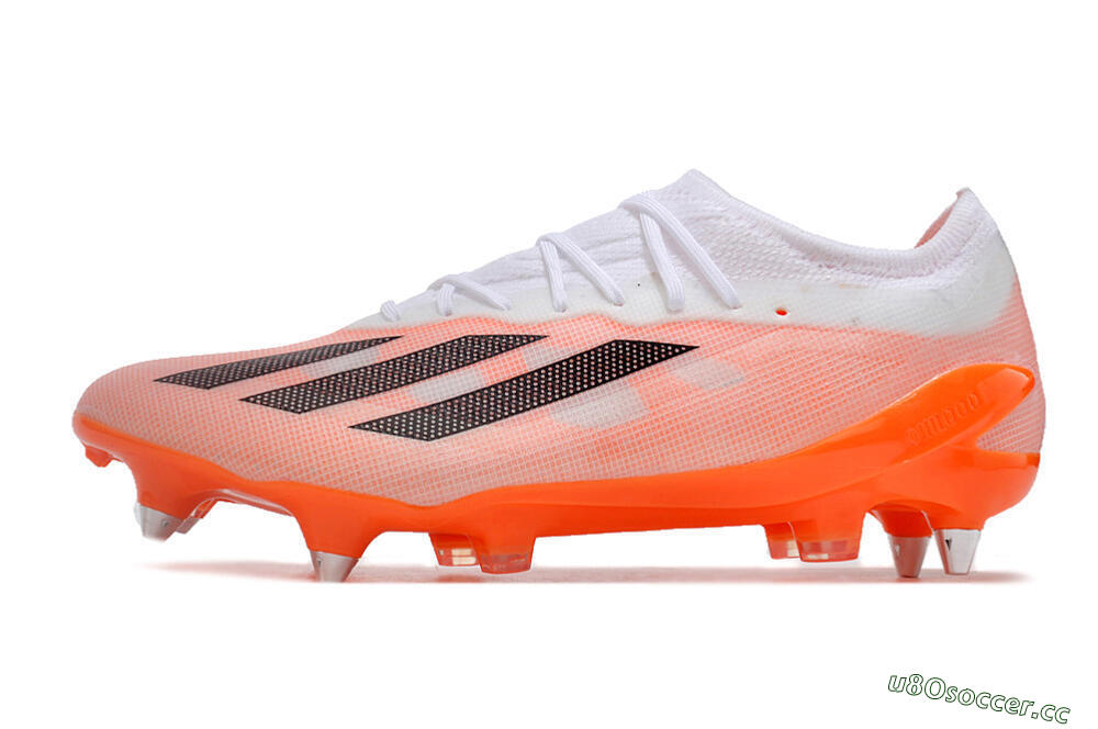 Men's Adidas X Crazyfast.1 SG Soft Ground Low-Tops Football Boots - White/Orange/Black 0