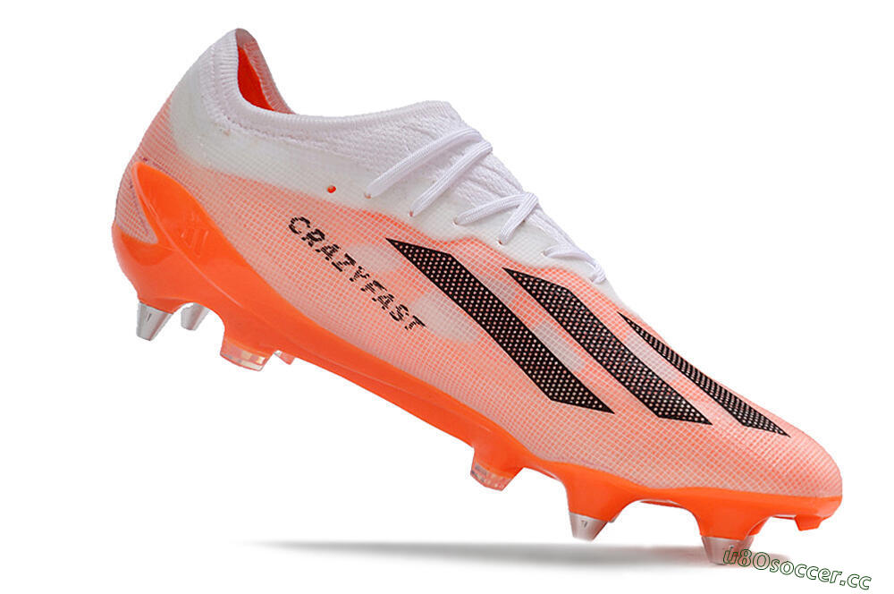Men's Adidas X Crazyfast.1 SG Soft Ground Low-Tops Football Boots - White/Orange/Black 4