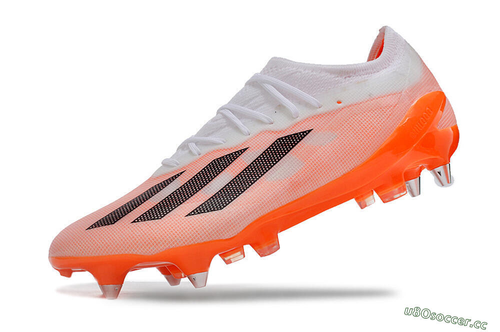 Men's Adidas X Crazyfast.1 SG Soft Ground Low-Tops Football Boots - White/Orange/Black 5