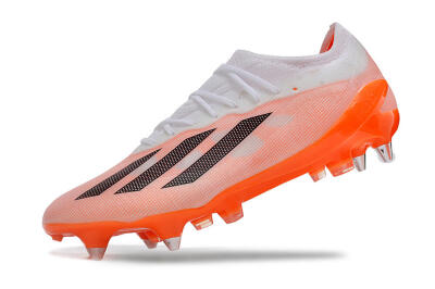 Men's Adidas X Crazyfast.1 SG Soft Ground Low-Tops Football Boots - White/Orange/Black