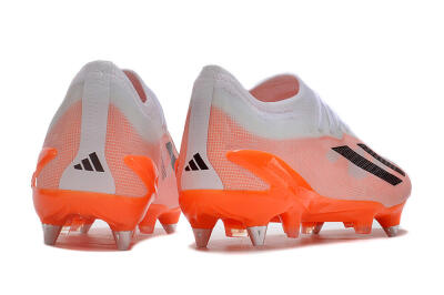 Men's Adidas X Crazyfast.1 SG Soft Ground Low-Tops Football Boots - White/Orange/Black