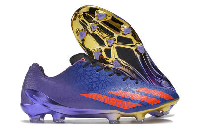 Men's Adidas X Crazyfast.1 FG Firm Ground Low-Tops Football Boots - Blue/Purple/Red