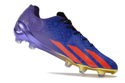 Men's Adidas X Crazyfast.1 FG Firm Ground Low-Tops Football Boots - Blue/Purple/Red