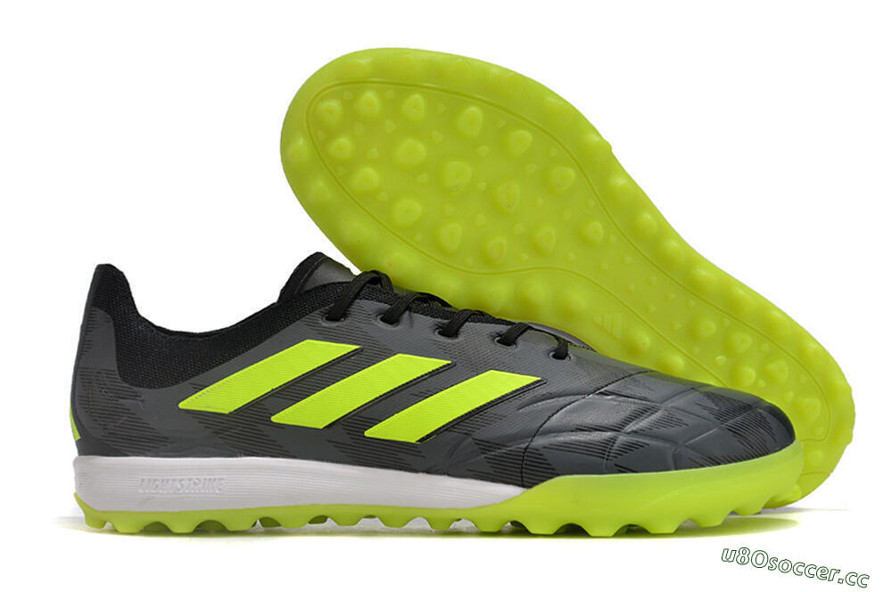 Men's Adidas Copa Pure.3 TF Artificial Turf Low-Tops Football Shoes - Black/Yellow/White 2