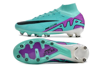 Men's Nike Air Zoom Mercurial Superfly 9 Elite AG Artificial Grass High-Tops Football Boots - Blue/Purple/Black