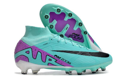 Men's Nike Air Zoom Mercurial Superfly 9 Elite AG Artificial Grass High-Tops Football Boots - Blue/Purple/Black