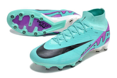 Men's Nike Air Zoom Mercurial Superfly 9 Elite AG Artificial Grass High-Tops Football Boots - Blue/Purple/Black