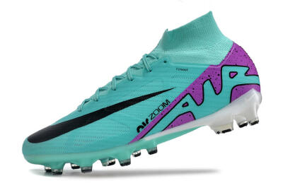 Men's Nike Air Zoom Mercurial Superfly 9 Elite AG Artificial Grass High-Tops Football Boots - Blue/Purple/Black
