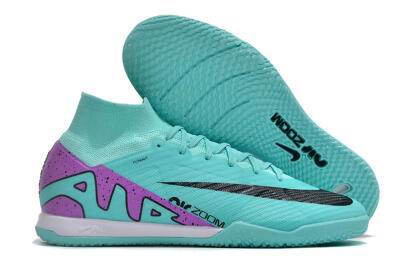 Men's Nike Air Zoom Mercurial Superfly 9 Elite IC Indoor & Futsal High-Tops Football Shoes - Blue/Purple/Black