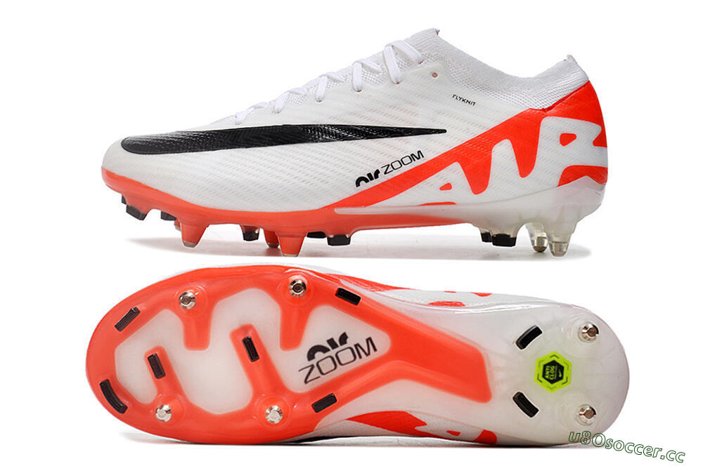 Men's Nike Air Zoom Mercurial Vapor 15 Elite SG Soft Ground Low-Tops Football Boots - White/Black/Red 1
