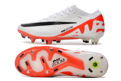 Men's Nike Air Zoom Mercurial Vapor 15 Elite SG Soft Ground Low-Tops Football Boots - White/Black/Red
