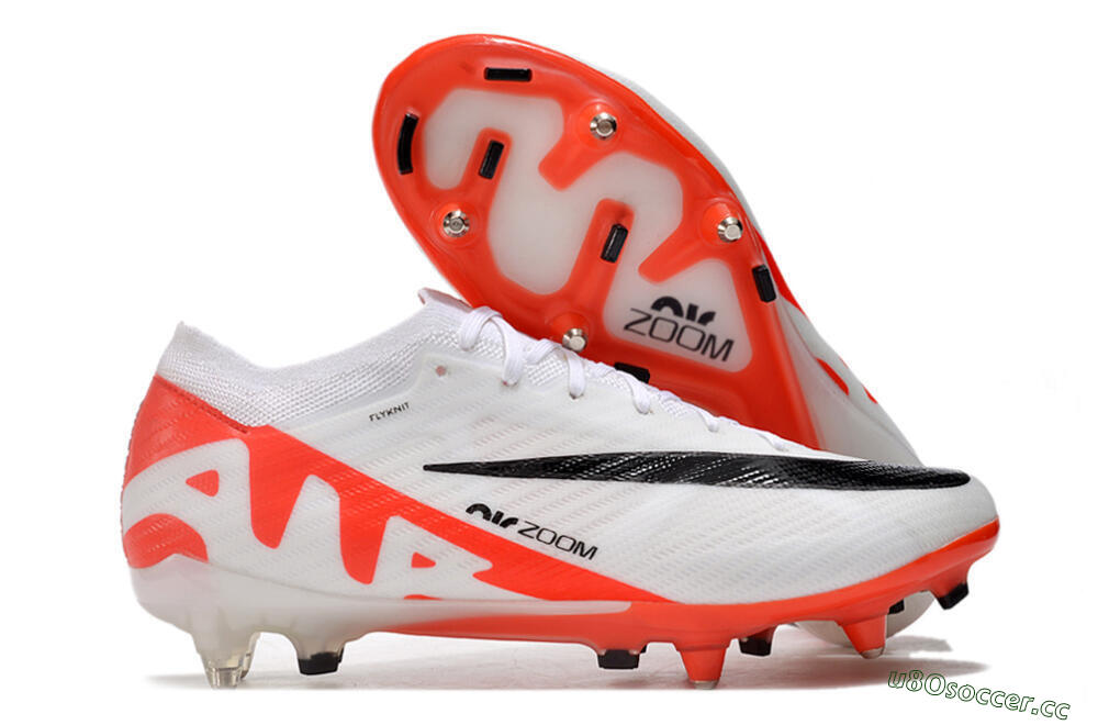 Men's Nike Air Zoom Mercurial Vapor 15 Elite SG Soft Ground Low-Tops Football Boots - White/Black/Red 2