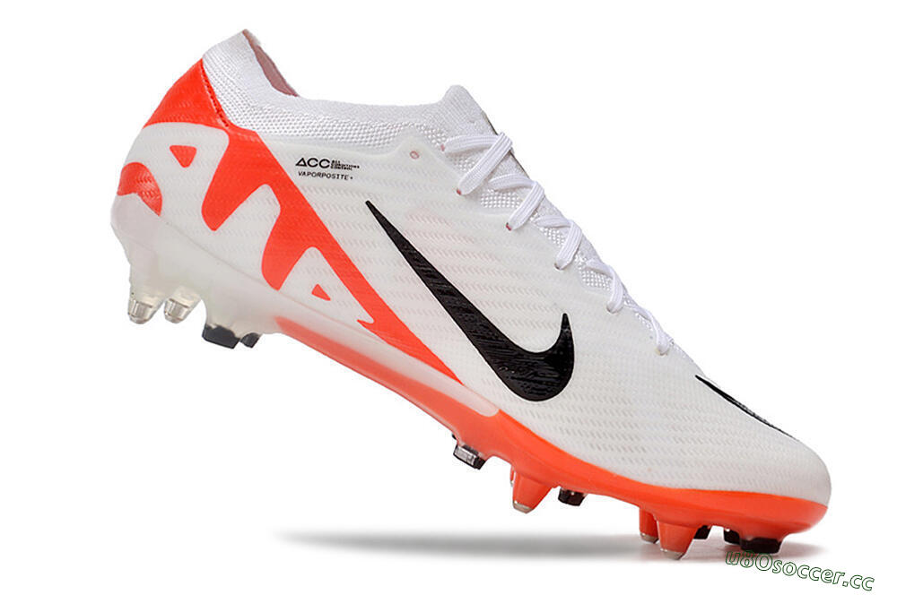 Men's Nike Air Zoom Mercurial Vapor 15 Elite SG Soft Ground Low-Tops Football Boots - White/Black/Red 4