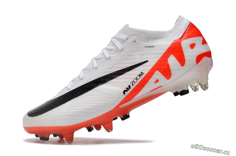 Men's Nike Air Zoom Mercurial Vapor 15 Elite SG Soft Ground Low-Tops Football Boots - White/Black/Red 5