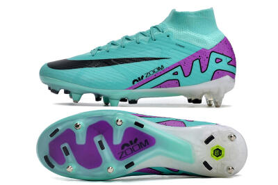 Men's Nike Air Zoom Mercurial Superfly 9 Elite SG Soft Ground High-Tops Football Boots - Blue/Purple/Black