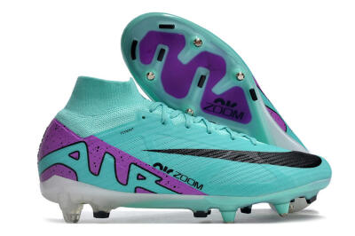 Men's Nike Air Zoom Mercurial Superfly 9 Elite SG Soft Ground High-Tops Football Boots - Blue/Purple/Black