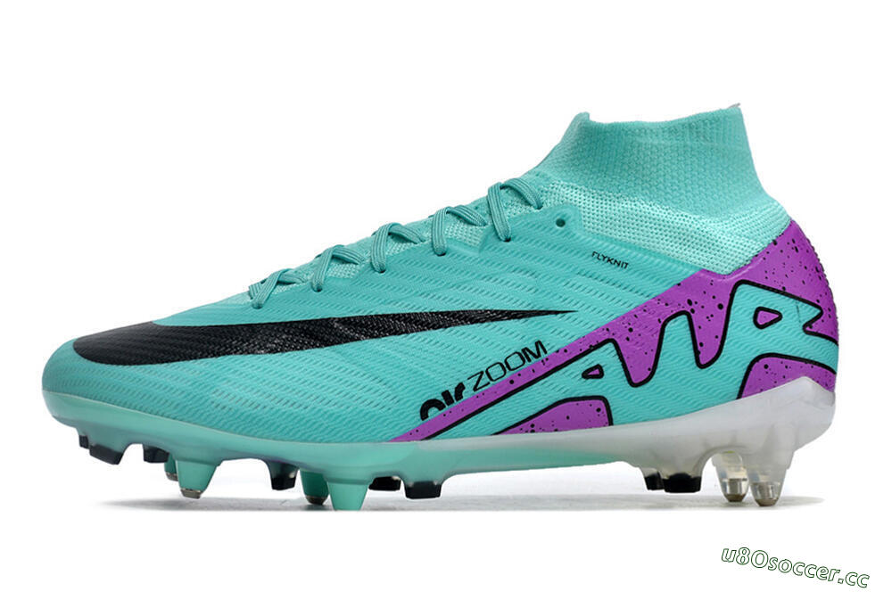 Men's Nike Air Zoom Mercurial Superfly 9 Elite SG Soft Ground High-Tops Football Boots - Blue/Purple/Black 0