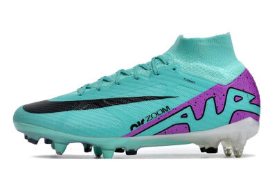 Men's Nike Air Zoom Mercurial Superfly 9 Elite SG Soft Ground High-Tops Football Boots - Blue/Purple/Black