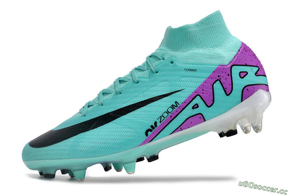 Men's Nike Air Zoom Mercurial Superfly 9 Elite SG Soft Ground High-Tops Football Boots - Blue/Purple/Black 5