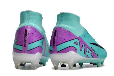 Men's Nike Air Zoom Mercurial Superfly 9 Elite SG Soft Ground High-Tops Football Boots - Blue/Purple/Black