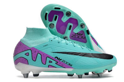 Men's Nike Air Zoom Mercurial Superfly 9 Elite SG Soft Ground High-Tops Football Boots - Blue/Purple/Black