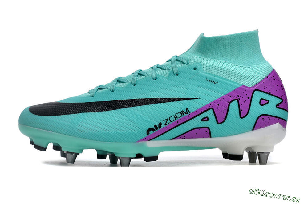 Men's Nike Air Zoom Mercurial Superfly 9 Elite SG Soft Ground High-Tops Football Boots - Blue/Purple/Black 0